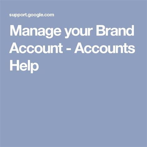 manage your brand account